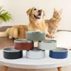 Suministro Directo de Fábrica Tazón Redondo de Acero Inoxidable para Perro Gran Capacidad Espesado Tazón de Alimentación para Gatos y Perros Doble Capa Vacío Antideslizante Tazón para Mascotas