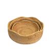 Cesta de frutas de vime Cesta de armazenamento tecida à mão Cesta de armazenamento Bandeja criativa para hotéis Cesta de armazenamento de mesa para sala de estar