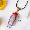 Venta caliente transfronteriza cristal natural Chakela grava colorida colgante de pegamento collar de piedra semipreciosa joyería al por mayor