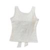 Chaleco Pequeño Transfronterizo con Almohadilla en el Pecho para Mujer Verano Nuevo Ajustado Lazo en la Espalda Sin Mangas Tirantes Top Rosa para Uso Exterior