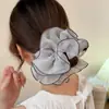 Goma para el Cabello de Malla Estilo Coreano tipo Capullo de Flor Versátil y Elegante para Coletas, Peinados de Moño y Scrunchies para Mujeres