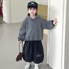 Conjunto para Niños 2026 Otoño Nuevo Estilo Moda Coreana Infantil Sudadera Casual Pantalones de Pierna Ancha Conjunto de Dos Piezas Moderno