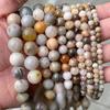 Venta directa de fábrica ágata de hoja de bambú cuentas sueltas accesorios para joyería DIY pulsera cuentas semiacabadas cuentas redondas de ágata