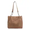 Bolsa Tote de Veludo com Corrente para Axila de Grande Capacidade Bolsa Feminina 2023 Nova Tendência de Outono Bolsa de Ombro para o Dia a Dia