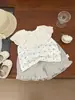 Conjunto de Chaleco de Verano para Niña 2025 Nuevo Estilo Top sin Mangas de Encaje para Bebé Niña Shorts de Encaje Conjunto de Dos Piezas