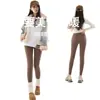 Pantalones Tiburón de Lana de Alpaca Blanca para Mujer Petite con Forro Polar 2024 Nueva Ropa de Abrigo de Invierno Yoga Barbie Leggings de Ocho Puntos