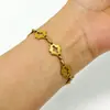 Pulsera de Acero Inoxidable Estilo Ins Transfronterizo con Oro Real de 18K con un Toque de Alta Gama, Cadena Cubana Lisa Cadena Metálica Pulsera Minimalista