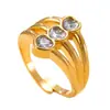 Joyería Nueva de Acero Inoxidable Transfronteriza Anillo Retro Simple Chapado en Oro de 18 Quilates con Incrustación de Diamante en Forma de Corazón Fábrica Forma de Corazón
