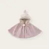 Chal Capa para Niñas Capa con Forro de Polar para Bebé Ropa de Abrigo Gruesa Capa para Niños Top Cálido Ropa de Abrigo de Felpa