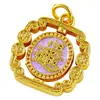 Colgante estilo chino bañado en oro con goteo de aceite, accesorio de joyería DIY hecho a mano, pulsera y collar del dios de la riqueza amarillo para atraer riqueza