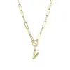 Collar con Letra Europea y Americana Transfronterizo Chapado en Oro Real Tendencia Hip-Hop Europeo y Americano Colgante de 26 Letras Inglesas al por Mayor