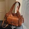 Bolso de Mano Retro Transfronterizo para Mujer Nuevo Casual para Viaje de Negocios Gran Capacidad Bolso de Hombro para Mujer Cuero Suave Bolso de Madre Bolso Tote