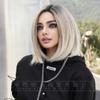 Pelucas Bob de comercio exterior europeas y americanas, degradado té blanco, flequillo oblicuo, raya parcial, cabello corto, mecanismo de red rosa, peluca de fibra química