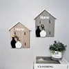 Gancho de Llave Estilo Jarrón Casa de Madera Simple Gancho para Abrigos en la Pared Detrás de la Puerta Decoración Creativa para Pared del Hogar Dormitorio