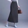 Nueva Falda Lápiz de Punto Grueso Invierno 2025 Falda Larga de Lana de Longitud Media Falda Lápiz de Cintura Alta Falda Larga de Moda