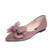 Zapatos nuevos de primavera de boca baja con lazo de una sola capa puntiagudos de gamuza zapatos planos rollo de huevo suela blanda talla grande comercio exterior entrega transfronteriza