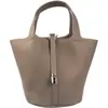 2025 Nuevo Bolso Balde Europeo y Americano con Cierre Bolso de Mano Bolso para Mujer Gran Capacidad de un Solo Hombro Cruzado de Pu