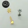Joia para Piercing em Liga de Titânio F136 Flor Cravejada com Zircônia Stud de Lábio Anel de Lábio Stud de Sulco Nasolabial Stud de Lóbulo da Orelha Stud de Cartilagem da Orelha