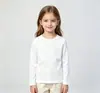 Camiseta de Manga Longa com Gola Redonda de Cor Sólida para Meninas, Camada Base para Primavera e Outono, Estilo Básico, Roupa Íntima, Roupa de Bebê para Outono, Roupas Infantis Multicor