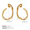 Moda Coreana Estilo Ins Popular Mesma Peça Brincos Assimétricos Aço Inoxidável Banhado a Ouro 18K Design Personalizado Brincos Joias