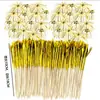 Palillos para Cócteles Listos para Usar Decoración de Platos Fríos Árbol de Coco Hawaiano Paraguas de Sandía Palillos de Frutas Piña Pavo Real Flamenco