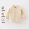 Top cálido para bebé para otoño e invierno, ropa de algodón fina para bebé de otoño, ropa interior para niños y niñas, ropa engrosada, algodón puro, acolchado de tres capas