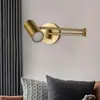 Lámpara de Pared Plegable Brazo Largo Brazo Oscilante Dormitorio Mesita de Noche Retráctil Giratorio Lectura Simple Minimalista Protección Ocular Nórdico Estudio