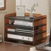 Caja de almacenamiento de estantería de escritorio, estante para libros de papelería de escritorio acrílico para dormitorio, estante organizador de documentos de oficina