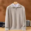 Suéter de hombre estilo americano con media cremallera, nueva colección otoño/invierno, corte holgado, estilo retro y casual, chaqueta suéter de punto versátil