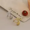 Anillo abierto asimétrico de lujo ligero transfronterizo con incrustaciones de diamantes en forma de gota de agua, chapado en oro, simple, adecuado para chicas jóvenes, versátil, ajustable, para el dedo índice