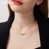 Nuevo Collar de Acero de Titanio Plateado Roto, No se Desvanece, de Alta Gama, Nicho, Cadena de Clavícula de Lujo Ligero, Collar Simple y Versátil al Mayoreo