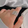 Anel de Prata Esterlina 925 Simples Doce Cool Indústria Pesada Flor Outono e Inverno Novo Estilo Feminino Ins Sentido Avançado Anel de Articulação Aberta