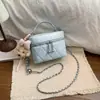 Bolso de Cadena con Cuadrícula de Diamantes Estilo Coreano Moda Otoño 2026 Nuevo Llegada Color Sólido Simple Cruzado de Hombro de Mano Bolso Cuadrado Pequeño