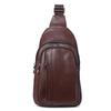 Venda Direta de Fábrica Taobao Nova Bolsa de Peito em Couro Vegetal Primeira Camada de Couro Bovino Bolsa Transversal de Peito Masculina e Feminina Bolsa para Celular Couro Genuíno