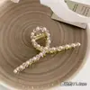 Nueva Pinza para el Cabello de Perlas y Pedrería Pinza Grande de Agarre para el Cabello Pinza de Agarre para el Cabello Pinza Superior Pinza de Tiburón Adorno para el Cabello de Aleación