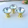 Venda Direta de Fábrica K9 Diamante Cristal Alça Puxador de Armário Guarda-Roupa Gaveta Furo Único Cristal Alça Transfronteiriça