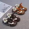 Zapatos Deportivos de Otoño para Niñas Suela Suave Antideslizante 26 Nuevos Zapatos Casuales Superficie de Cuero Edad Zapatos de Entrenamiento Alemanes Zapatos para Niños Estampado de Leopardo Individual