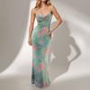 2026 Comercio Exterior Transfronterizo Ropa de Mujer Europea y Americana Verano Nuevo Estilo Sexy Estampado Vestido Bodycon de Tirantes con Lazo en la Cintura