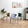 Silla de Comedor de Plástico Simple Nórdica Silla Moderna para el Hogar con Respaldo Taburete Grueso Casual Silla de Comedor Apilable Creativa de Colores