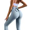 Calça Yoga Peach Butt Cintura Alta Elástica Outono Inverno Cruzada Toque Nude Levanta Bumbum Fitness Esportiva Justa Calça Yoga Roupa Fitness