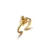 Anillo de Acero Inoxidable con Forma Geométrica Irregular Estilo Retro Francés Personalidad Femenina Perla Barroca Abierto Ajustable Fuente Transfronteriza