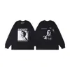 Melancolía Rico Segunda Generación Erd Boceto Graffiti Transfronterizo Nueva Moda Urbana Marca Casual Holgada Camiseta de Manga Larga con Estampado para Otoño