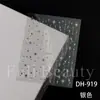 Pegatinas de Arte para Uñas Transfronterizas Full Beauty Flores Blancas Pequeñas Doradas y Plateadas con Estampado y Contorno Dorado Flor de Tres Pétalos Pegatinas de Arte para Uñas