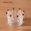 Portavelas Cenicero Creativo de Corona Joyero Personalizado Estilo Europeo Adorno de Escritorio Portavelas Mini de Vidrio Hecho a Mano
