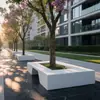 Asiento GRC para Jardín Exterior Taburete UHPC Piedra Taike Forma Irregular Concreto Aparente Asiento de Terrazo