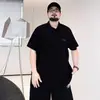 Camiseta Casual Masculina Plus Size Estilo Americano 2026, Manga Curta, Solta e Versátil, Polo de Nicho com Gola Reversível