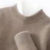Outono e Inverno Nova Malha de Caxemira Camada Base Cor Sólida Espessada Gola Meia-Alta Manga Longa Amigo da Pele Espessado Masculino de Negócios