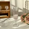 Copo de champanhe em relevo de vidro estilo Ins, taça de vinho tinto, copo alto para vinho, copo de água para casa