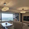 Lustre de Cristal de Luxo Leve Italiano para Sala de Estar Simples de Alto Padrão para Villa Sala de Jantar Quarto Hall Lâmpada Principal 2024 Novo
