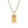 Collar con Colgante Flor de Diamante en Relieve Tridimensional Estrella Bamang Tarot Card Diseño Acero de Titanio Cadena Retorcida Transfronterizo